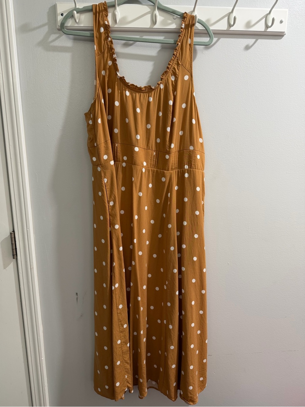 torrid Mustard Yellow Polka Dot Sleeveless Midi Dress